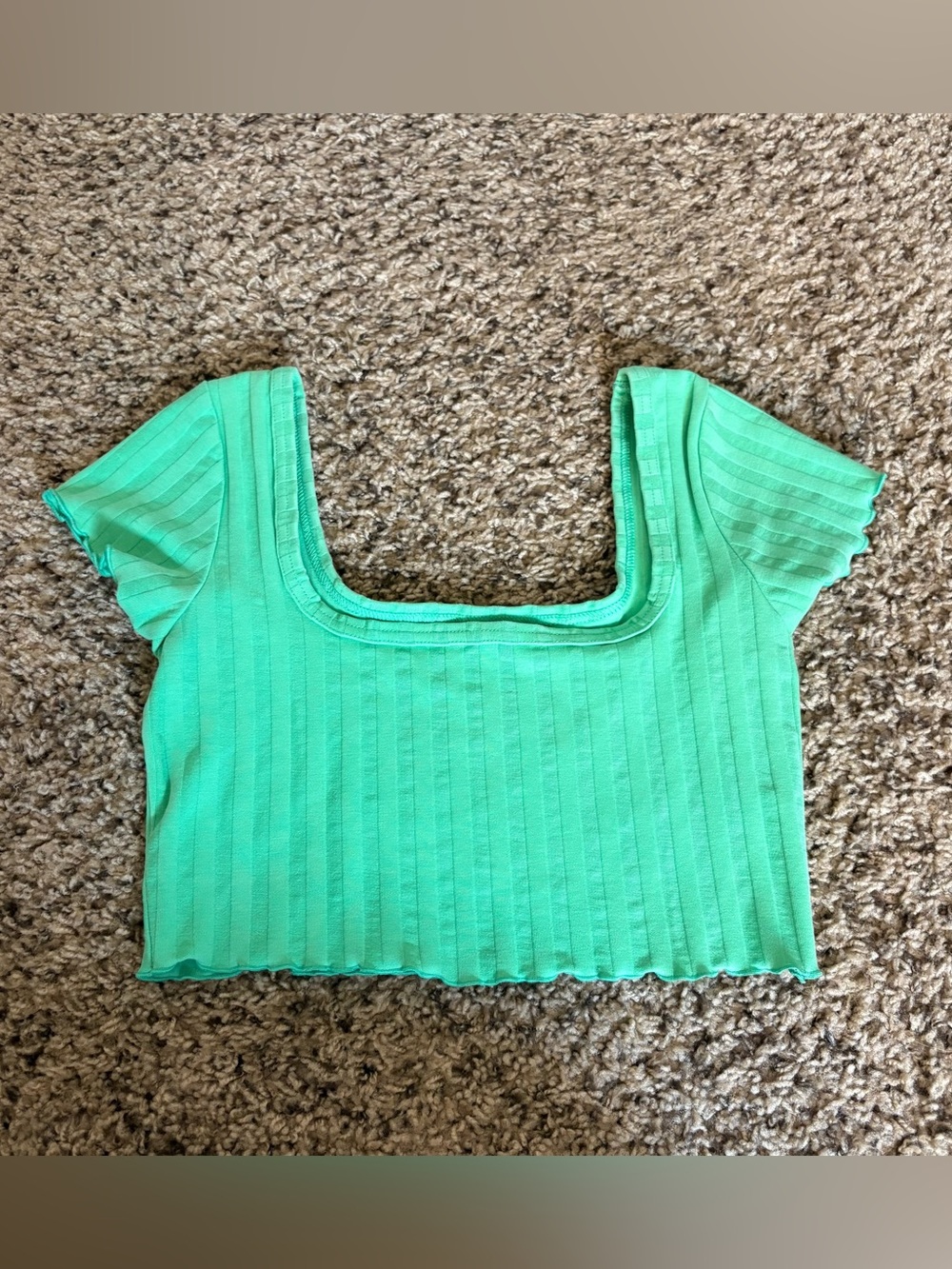Offline by Aerie Green Ribbed Crop Top Size Women’s Small